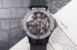 H6 Swiss Hublot Big Bang 7750 Chronograph Black Steel Case Diamond Bezel 44 MM Automatic Watch 